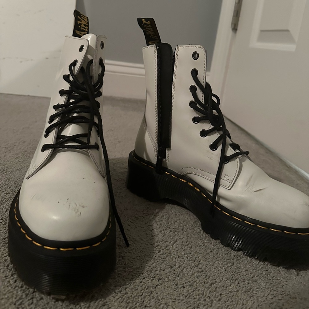 Jadon boot smooth leather platforms white